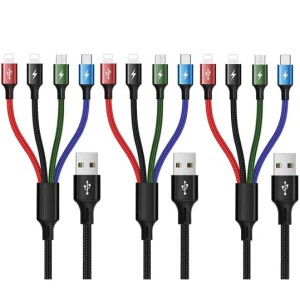 Câble de charge  USB multiple 4A, 4 en 1 pour téléphones portables/tablettes/Samsung Galaxy/Google Pixel/Sony/LG/Huawei